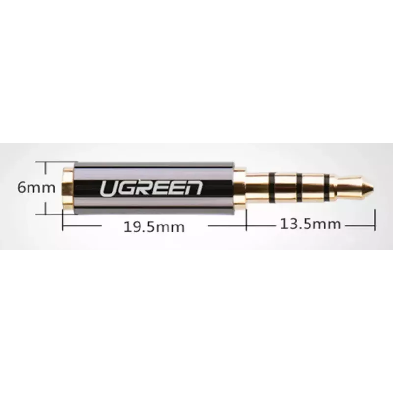Ugreen Adapter 2,5 mm (emane) mikro pesa 3,5 mm mini pesa (isane) adapter must (20502)