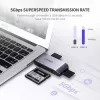Kaardilugeja UGREEN 50541 USB 3.2 Gen 1 (3.1 Gen 1) — CF, SD, MicroSD, Memory Stick, teras, 5000 Mbit/s