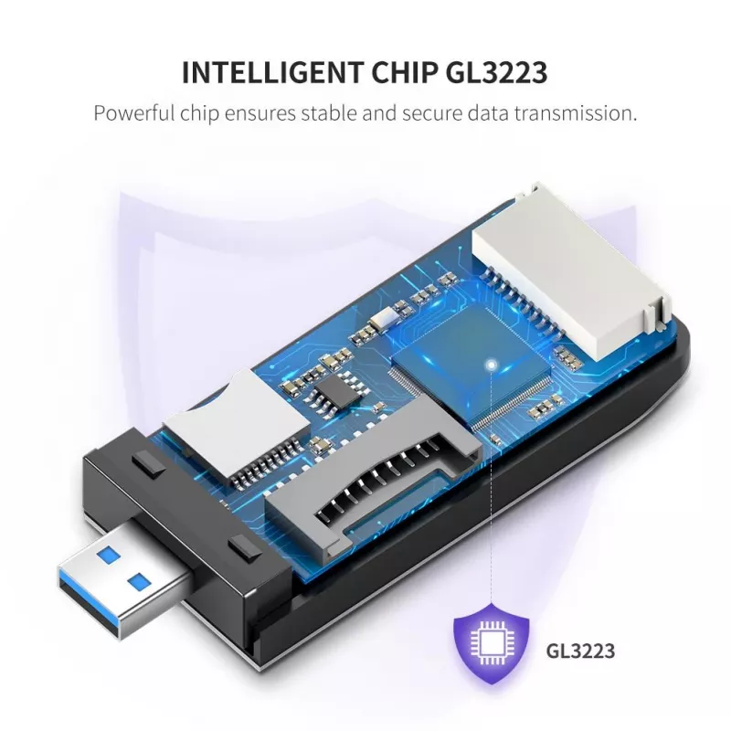 Kaardilugeja UGREEN 50541 USB 3.2 Gen 1 (3.1 Gen 1) — CF, SD, MicroSD, Memory Stick, teras, 5000 Mbit/s