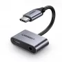 Ugreen CM193 USB-C - 3,5 mm heliadapter, 2-porti, hall