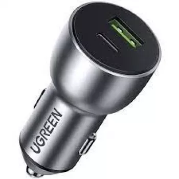 Ugreen 60980 mobiilseadme laadija Universaalne Hõbedane Sigaretisüütaja Kiirlaadimine Auto