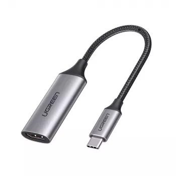Ugreen 70444 videokaabli adapter HDMI tüüp A (standard) USB USB-C alumiinium, must