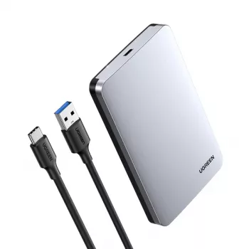 HDD/SSD-korpus UGREEN 70498 2,5-tollistele SATA-draividele, ühe pesaga, USB-C (USB 2.0/3.2 Gen2), alumiinium, kuni 6 TB