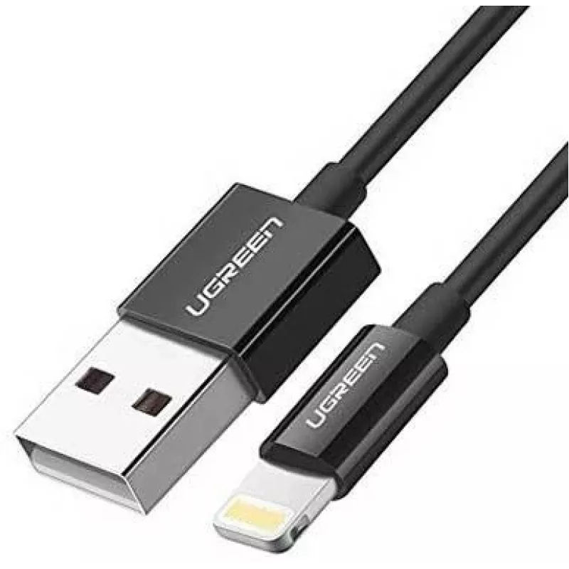 Ugreen 80823 US155 mobiiltelefoni kaabel Must 2 m USB A Lightning