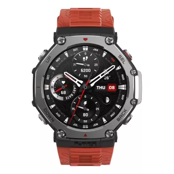Amazfit T-Rex 3 Lava 3,81 cm (1,5-tolline) AMOLED 48,5 mm digitaalne 480 x 480 pikslit puuteekraan must, roostevaba teras GPS (satelliit)