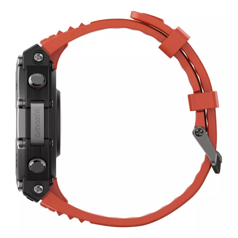 Amazfit T-Rex 3 Lava 3,81 cm (1,5-tolline) AMOLED 48,5 mm digitaalne 480 x 480 pikslit puuteekraan must, roostevaba teras GPS (satelliit)