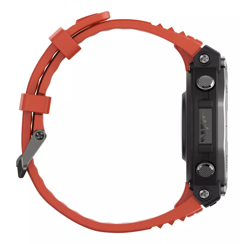 Amazfit T-Rex 3 Lava 3,81 cm (1,5-tolline) AMOLED 48,5 mm digitaalne 480 x 480 pikslit puuteekraan must, roostevaba teras GPS (satelliit)
