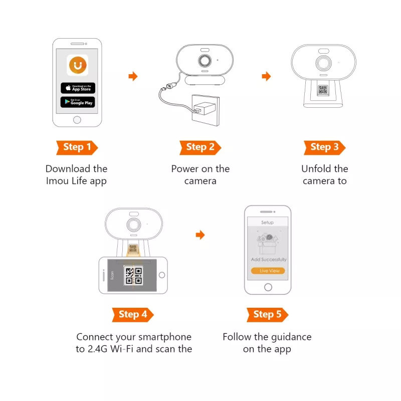 IP turvakaamera IMOU Versa IPC-C22FP-C — juhtmevaba kuul-tüüpi, 2 MP Full HD, 97°×52° vaateväli, 8× digitaalne suum, IP65