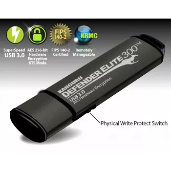 Kanguru Defender Elite 300 USB-mälupulk 256 GB USB Type-A 3.2 Gen 1 (3.1 Gen 1) Must