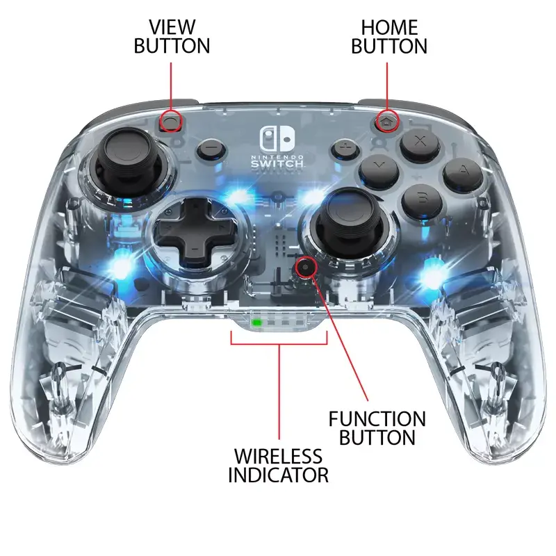 PDP Afterglow Must, läbipaistev mängupult analoog-/digitaalne Nintendo Switch, Nintendo Switch Lite, Nintendo Switch OLED