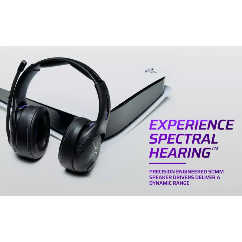 Peakomplekt VICTRIX Gambit Wireless — juhtmega ja juhtmevaba, 20–20000 Hz, 2 m kaabel, 301 g, must/lilla