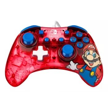 PDP Rock Candy: Mario Punch Red, läbipaistev USB-mängupult analoog / digitaalne Nintendo Switch, Nintendo Switch Lite, Nintendo Switch OLED