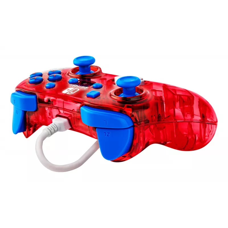 PDP Rock Candy: Mario Punch Red, läbipaistev USB-mängupult analoog / digitaalne Nintendo Switch, Nintendo Switch Lite, Nintendo Switch OLED