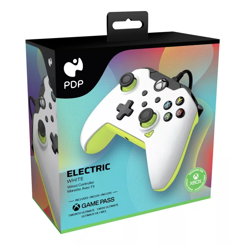 Juhtmega pult PDP: Electric Valge - Xbox Series X|S, Xbox One, Xbox, Windows 10/11