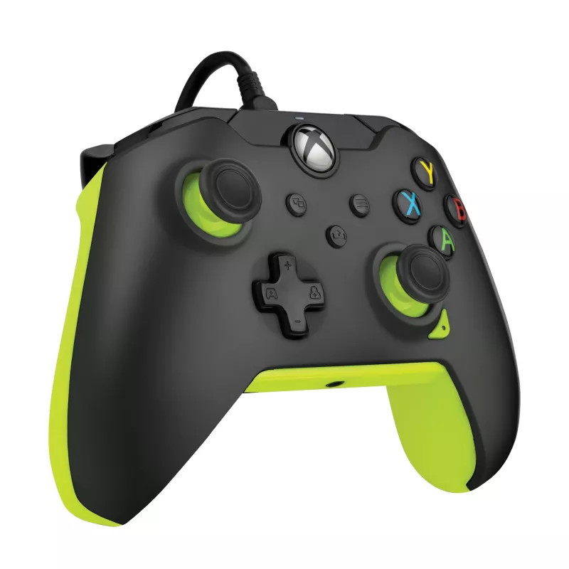Juhtmega PDP mängupult Electric Must Xbox Series X|S, Xbox One ja Windowsi jaoks — USB-C, 2,43 m kaabel, D-pad, Menüü/Jaga/Vaata nupud