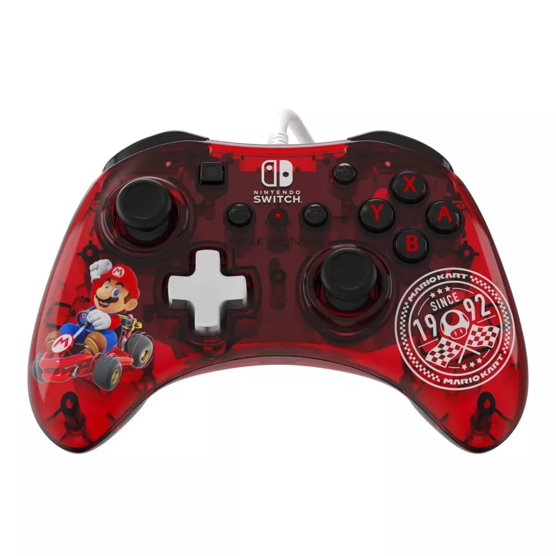 PDP Rock Candy: Mario Punch Red, läbipaistev USB mängupult Analoog-/digitaalne Nintendo Switch, Nintendo Switch Lite, Nintendo Switch OLED