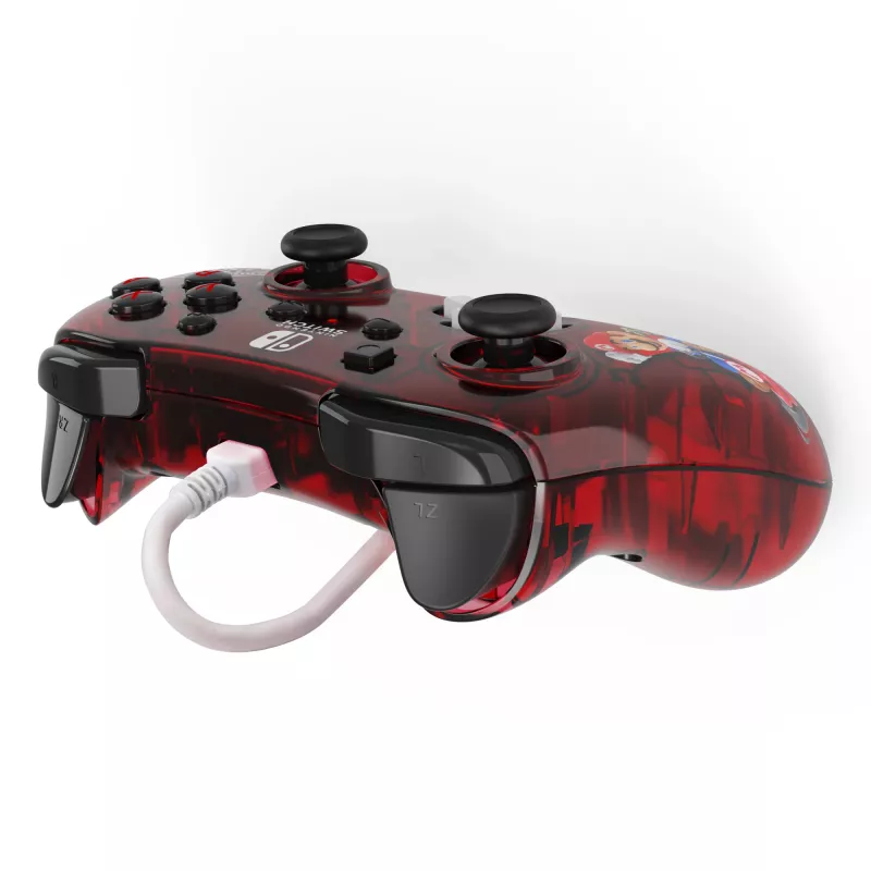PDP Rock Candy: Mario Punch Red, läbipaistev USB mängupult Analoog-/digitaalne Nintendo Switch, Nintendo Switch Lite, Nintendo Switch OLED