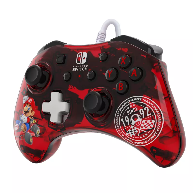PDP Rock Candy: Mario Punch Red, läbipaistev USB mängupult Analoog-/digitaalne Nintendo Switch, Nintendo Switch Lite, Nintendo Switch OLED