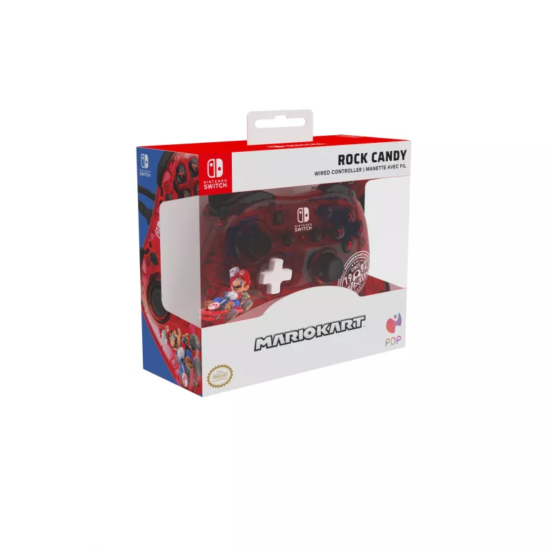 PDP Rock Candy: Mario Punch Red, läbipaistev USB mängupult Analoog-/digitaalne Nintendo Switch, Nintendo Switch Lite, Nintendo Switch OLED