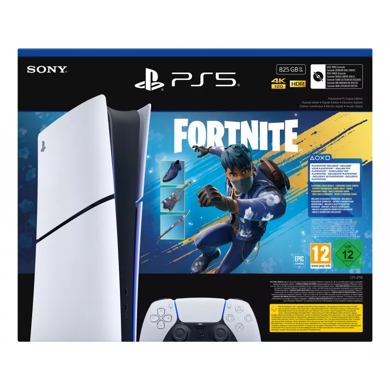 Sony PlayStation 5 (mudeligrupp – õhuke) Digital Edition, Fortnite Flowering Chaos komplekt