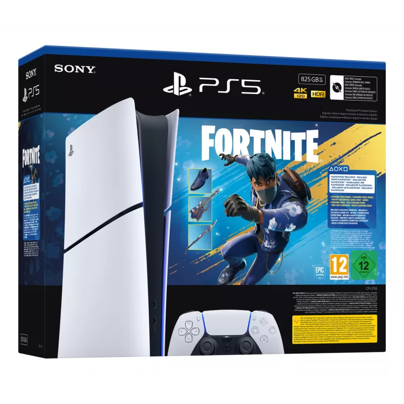 Sony PlayStation 5 (mudeligrupp – õhuke) Digital Edition, Fortnite Flowering Chaos komplekt