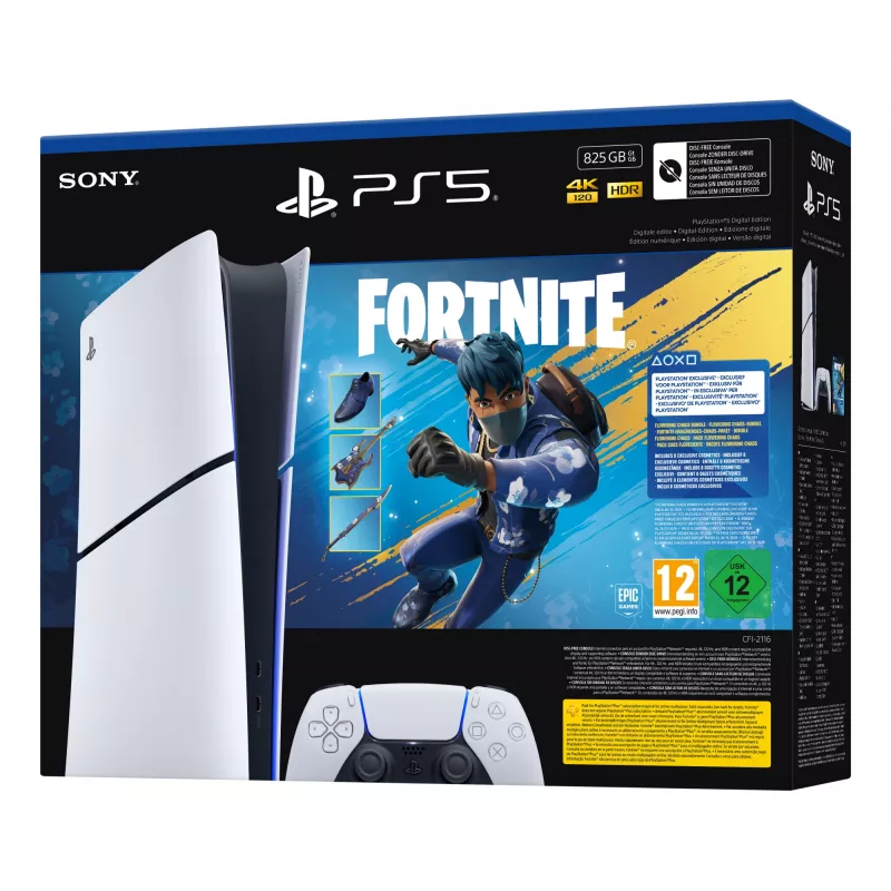 Sony PlayStation 5 (mudeligrupp – õhuke) Digital Edition, Fortnite Flowering Chaos komplekt