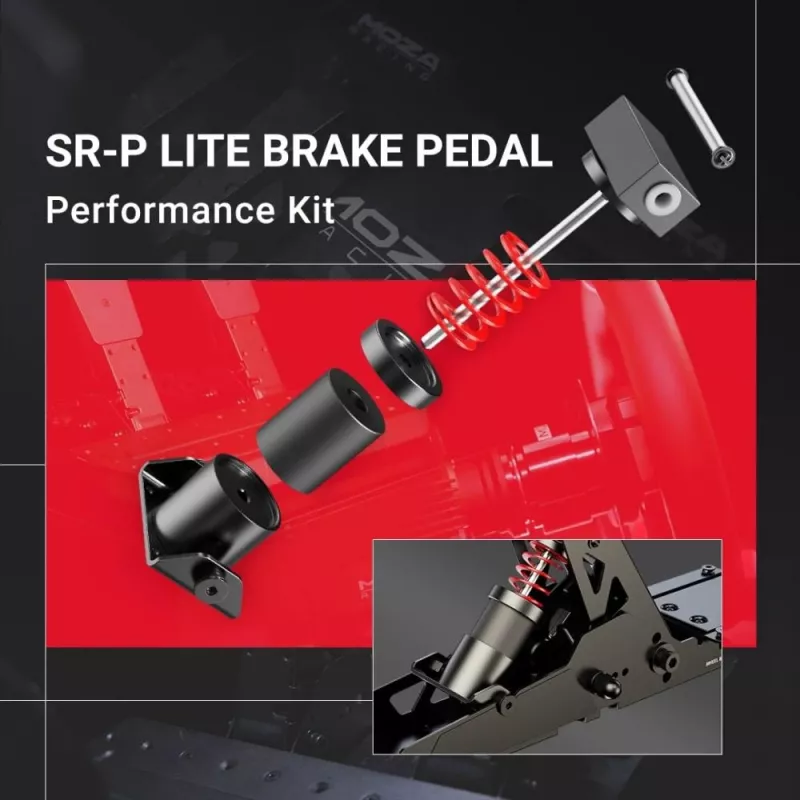 Moza Racing SR-P Lite lisatarvikute komplekt, PC, pedaalide jõudluskomplekt, must, punane, hõbedane, MOZA, SR-P Lite, 1 tk