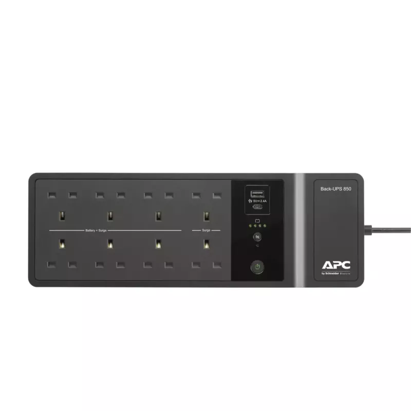 APC Back-UPS BE850G2-UK - 8x BS 1363 pistikupesa, 850VA, 2 USB-laadijat, 1 USB andmeport