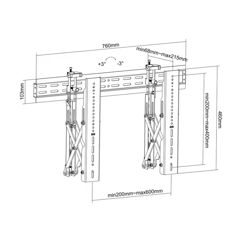 Videoseina kinnitus Multibrackets M Public Push 40-70 tolli Must