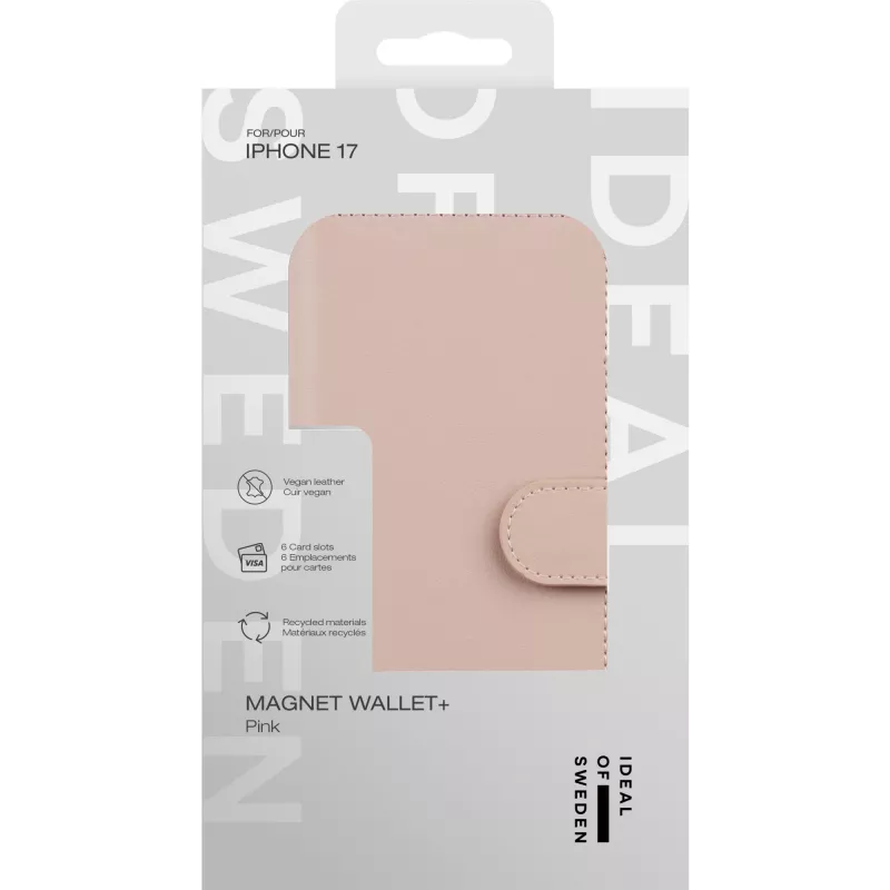 iDeal of Sweden Magnet Wallet+ iPhone 17 Roosa, Klappümbris, Apple, iPhone 17, 16 cm (6,3″), Roosa