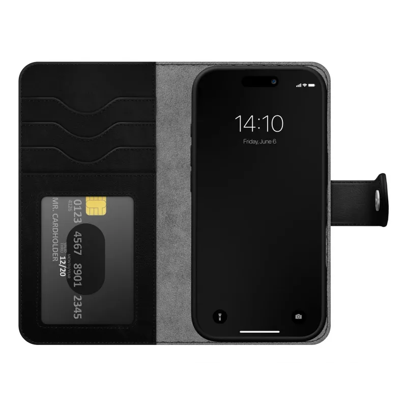 iDeal of Sweden Magnet Wallet+ MagSafe iPhone 17 Pro Must, rahakotiga ümbris, Apple, iPhone 17 Pro, Must