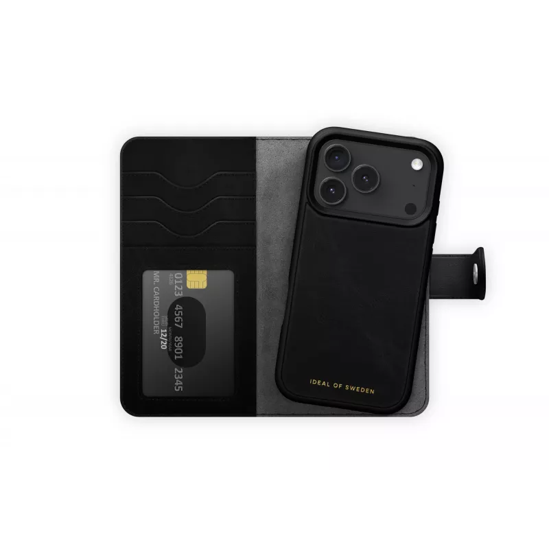 iDeal of Sweden Magnet Wallet+ MagSafe iPhone 17 Pro Must, rahakotiga ümbris, Apple, iPhone 17 Pro, Must