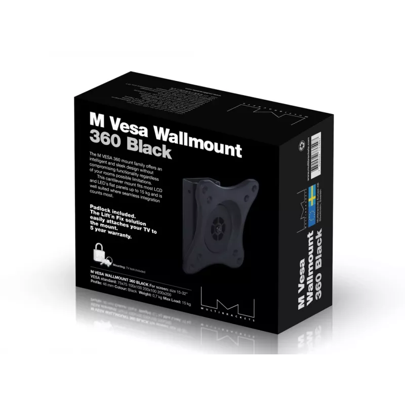 Multibrackets M VESA seinale kinnitatav 360 must