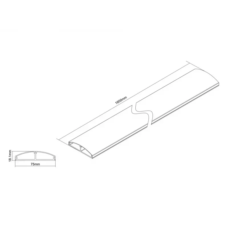 Multibrackets M kaabel kate SS Must 75 mm L - 1600 mm P