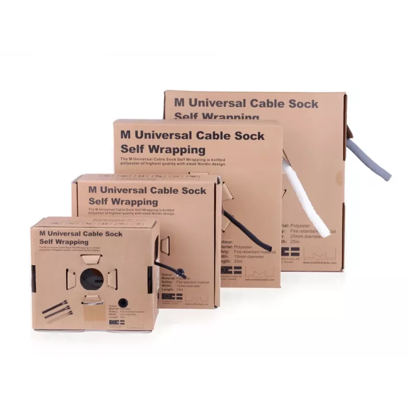 Kaablisukk Multibrackets M Universal Self‑wrapping 19 mm Hõbedane 25 m, polüester, -50–150°C
