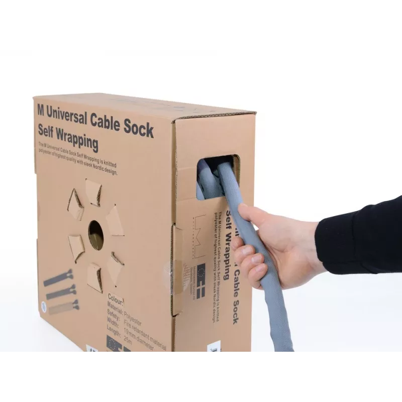 Kaablisukk Multibrackets M Universal Self‑wrapping 19 mm Hõbedane 25 m, polüester, -50–150°C