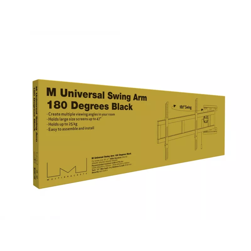 Pöördhoova kinnitus MULTIBRACKETS M Universal 180° — 26-tolliste kuni 47-tolliste ekraanide jaoks, VESA kuni 400x400, max 25 kg, must