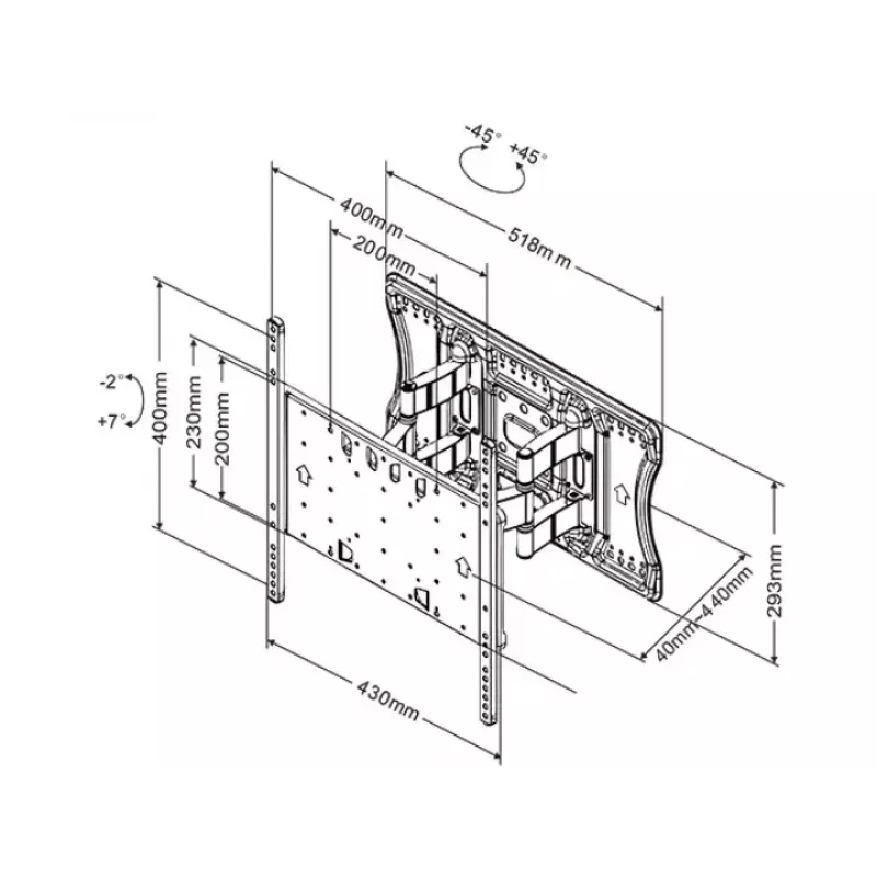 Kinnitusklamber Multibrackets M VESA Super õhuke Tilt & Turn Plus HD