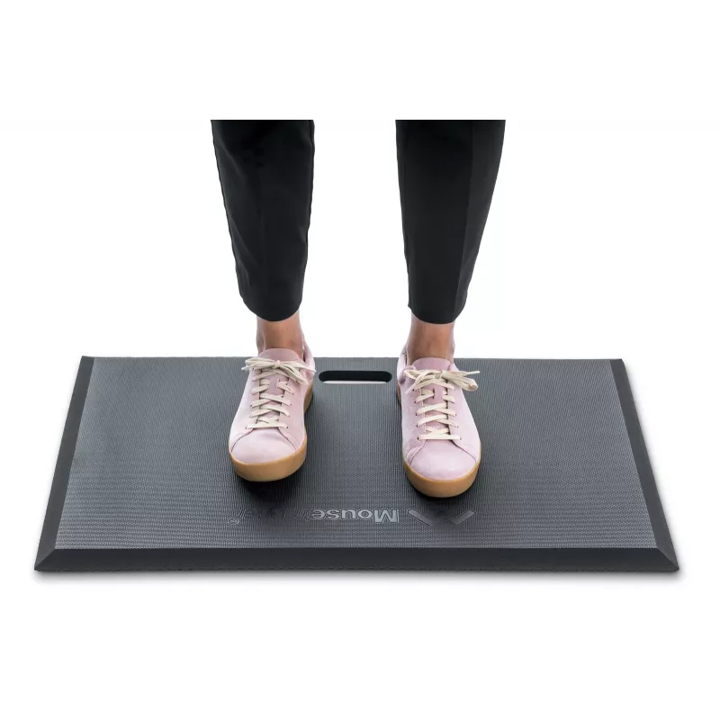 Seismismatt Mousetrapper Active Standing Mat — ristkülikukujuline, must, 740×450 mm, paksus 1,8 cm