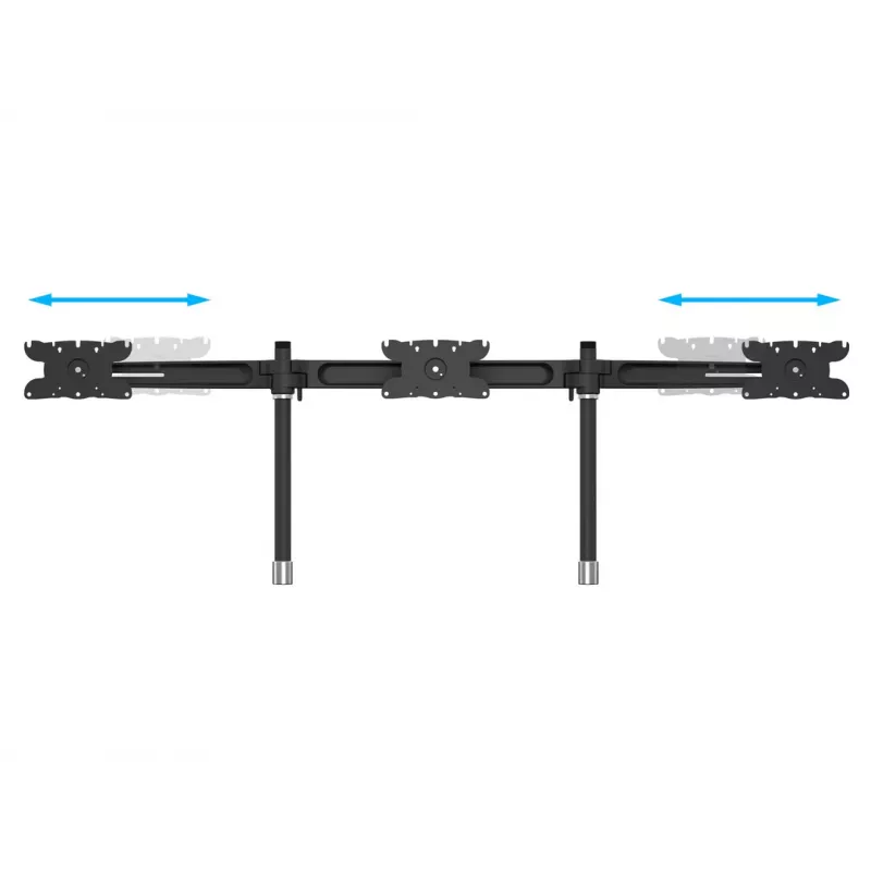 Kolmikmonitori lauapaigalduskomplekti laiendus MULTIBRACKETS M VESA kolmele kuvarile 24–32 tolli kuni 24 kg, alumiinium/plast, must