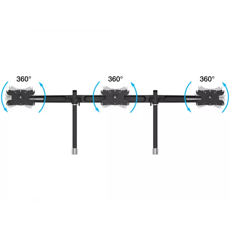 Kolmikmonitori lauapaigalduskomplekti laiendus MULTIBRACKETS M VESA kolmele kuvarile 24–32 tolli kuni 24 kg, alumiinium/plast, must