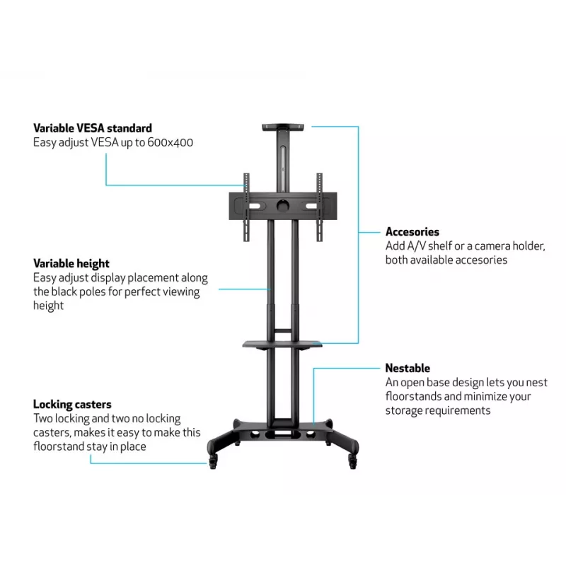 Riiul Multibrackets M Public Floorstand Shelf Basic 150 Must Plastik Teras
