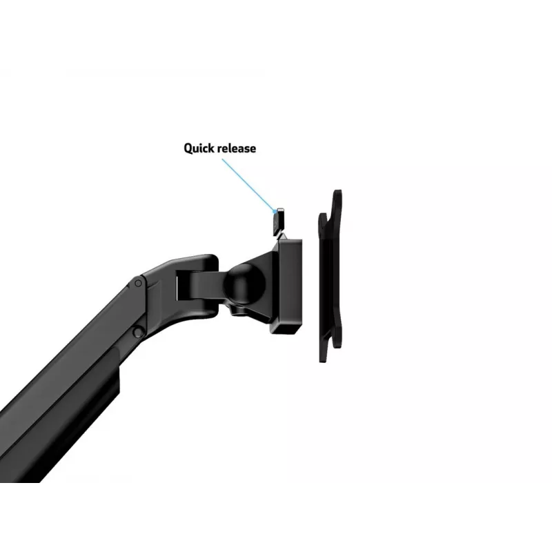 Multibrackets M VESA gaasitõstukiga käsi, üksik, must, HD