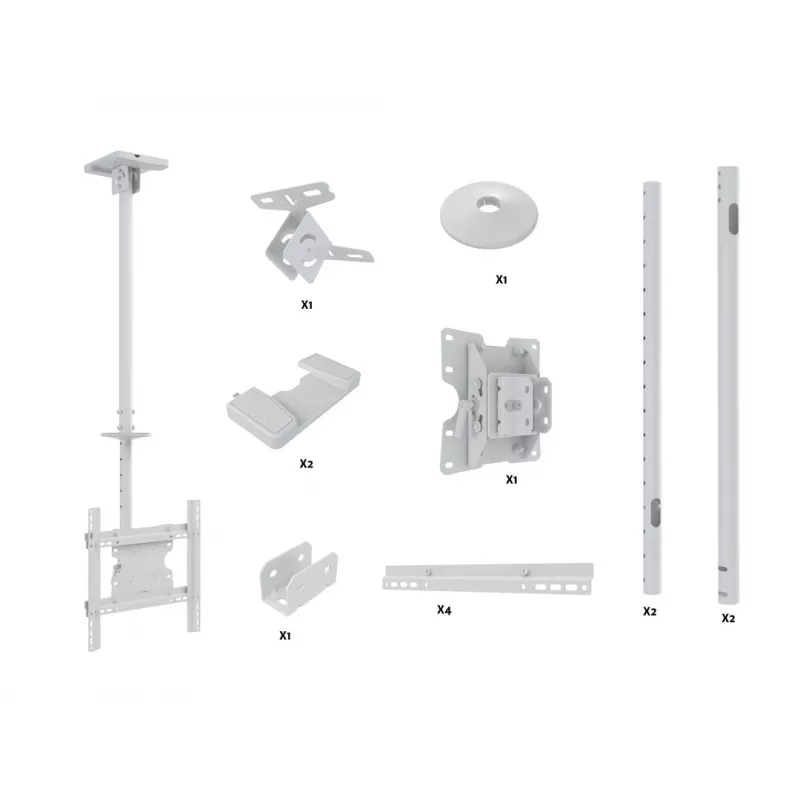 Multibrackets M Public Ceilingmount Medium Single Valge 3000 Max kaal 30 kg Min ekraan 32 tolli Max ekraan 55 tolli