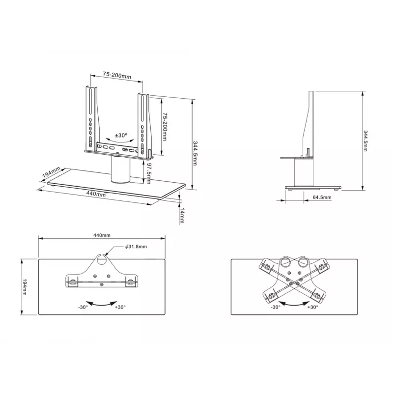 Table Stand Multibrackets M VESA Tablestand Turn Must X Small MAX 200x200