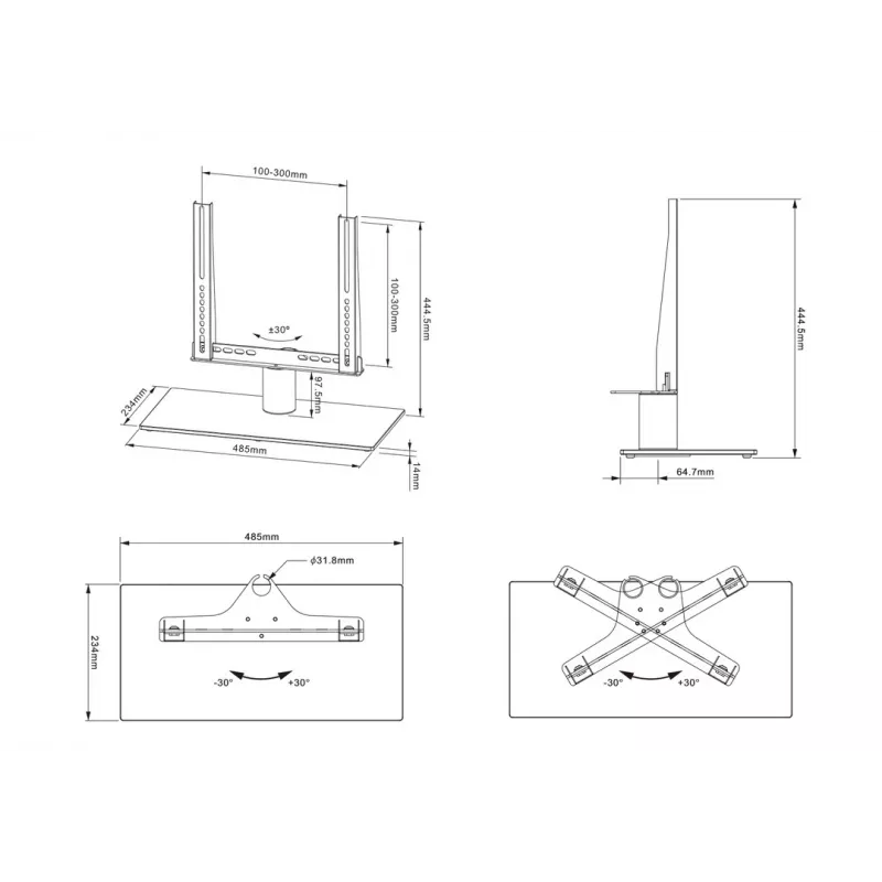 Multibrackets M VESA Tablestand Turn Small MAX 300x300 Must