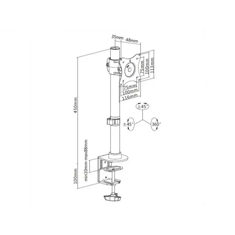 Lauakinnitus Multibrackets M Deskmount Basic Single