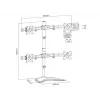 Multibrackets M Deskstand Basic Quad vabaltseisev alus 32 kg 15-27 tolli