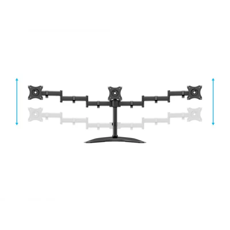 Monitor Desk Stand MULTIBRACKETS M Deskstand Basic Triple — 3-way, VESA 75x75–100x100, supports up to 24 kg, for 15 inch–27 inch screens, Must