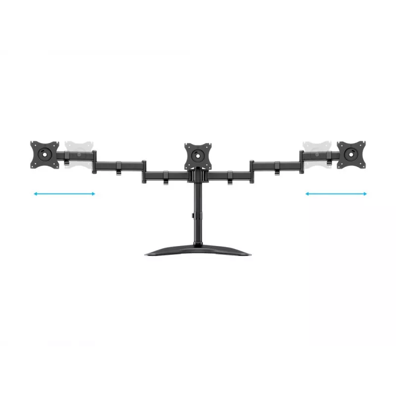 Monitor Desk Stand MULTIBRACKETS M Deskstand Basic Triple — 3-way, VESA 75x75–100x100, supports up to 24 kg, for 15 inch–27 inch screens, Must